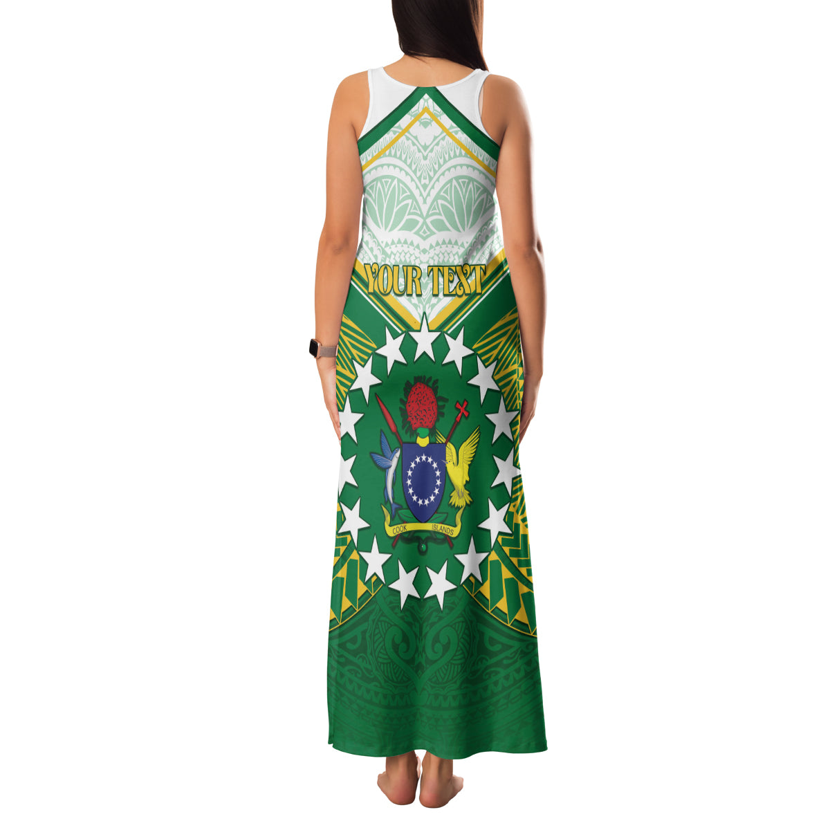 Personalised Cook Islands Ra o te Ui Ariki Family Matching Tank Maxi Dress and Hawaiian Shirt Polynesian Pattern