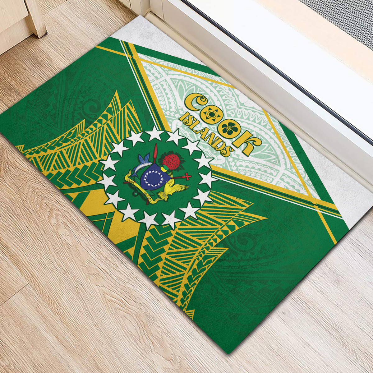 Cook Islands Ra o te Ui Ariki Rubber Doormat Polynesian Pattern