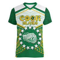 Personalised Cook Islands Ra o te Ui Ariki Women V-Neck T-Shirt Polynesian Pattern