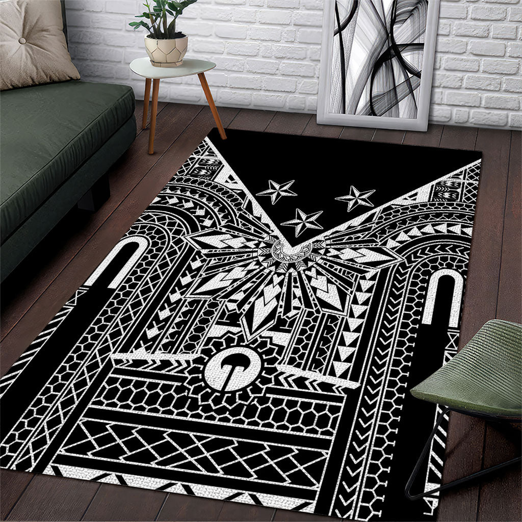 Black Philippines Sun Star Area Rug Igorot Tribal Inspiration