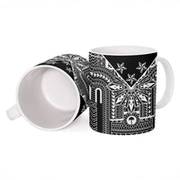 Black Philippines Sun Star Ceramic Mug Igorot Tribal Inspiration