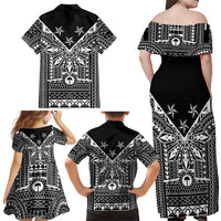 Black Philippines Sun Star Family Matching Off Shoulder Maxi Dress and Hawaiian Shirt Igorot Tribal Inspiration LT05 - Polynesian Pride