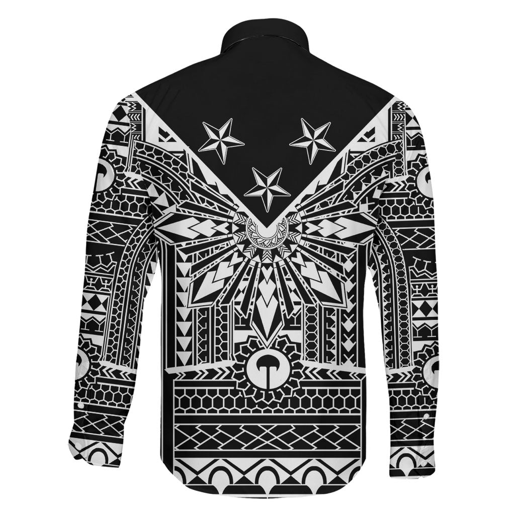 Black Philippines Sun Star Family Matching Off Shoulder Maxi Dress and Hawaiian Shirt Igorot Tribal Inspiration LT05 - Polynesian Pride