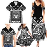 Black Philippines Sun Star Family Matching Summer Maxi Dress and Hawaiian Shirt Igorot Tribal Inspiration LT05 - Polynesian Pride