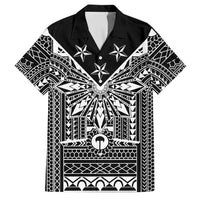 Black Philippines Sun Star Family Matching Summer Maxi Dress and Hawaiian Shirt Igorot Tribal Inspiration LT05 Dad's Shirt - Short Sleeve Black - Polynesian Pride