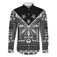 Black Philippines Sun Star Family Matching Summer Maxi Dress and Hawaiian Shirt Igorot Tribal Inspiration LT05 Dad's Shirt - Long Sleeve Black - Polynesian Pride