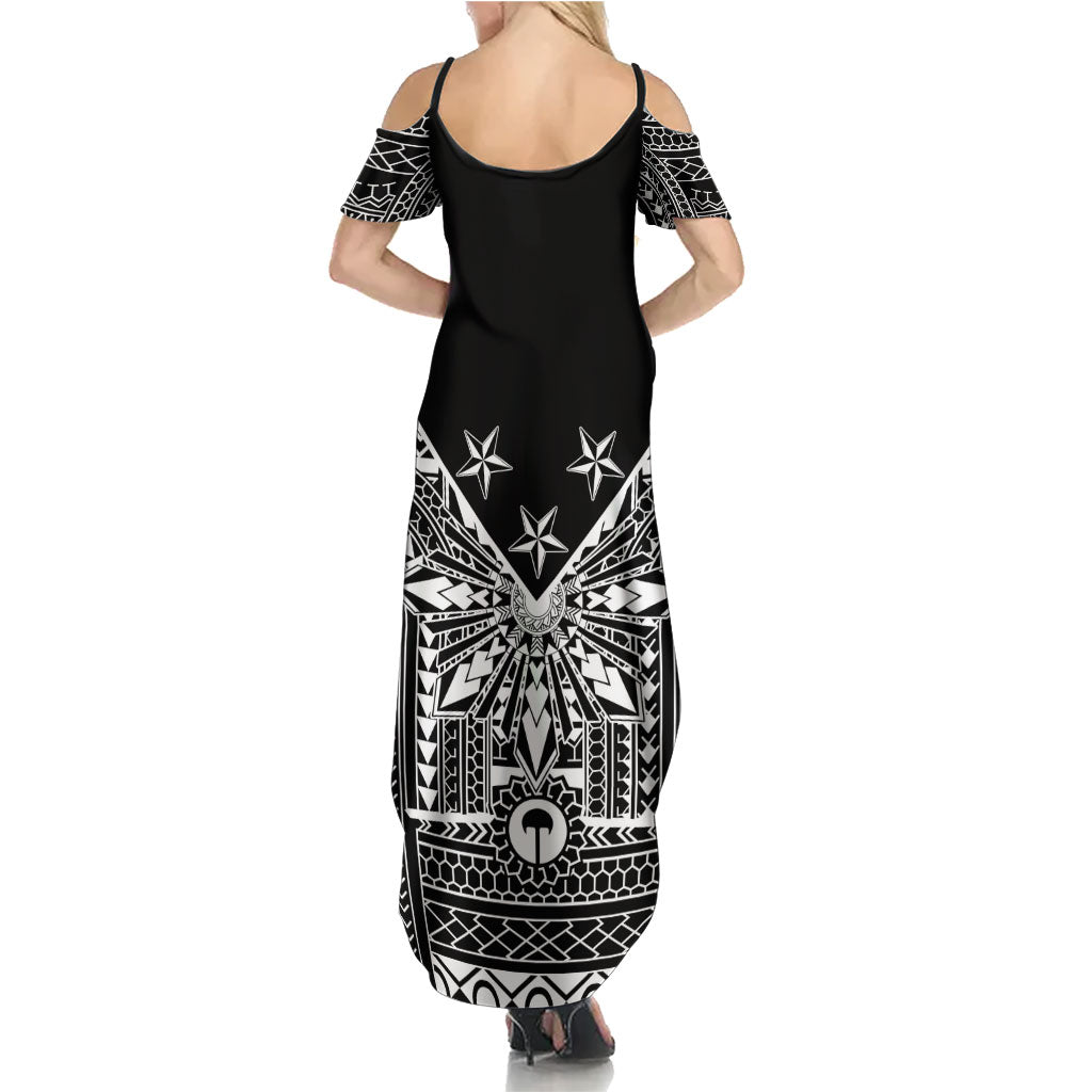 Black Philippines Sun Star Family Matching Summer Maxi Dress and Hawaiian Shirt Igorot Tribal Inspiration LT05 - Polynesian Pride