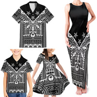 Black Philippines Sun Star Family Matching Tank Maxi Dress and Hawaiian Shirt Igorot Tribal Inspiration LT05 - Polynesian Pride
