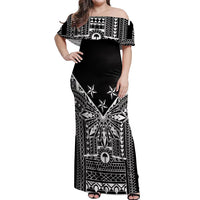 Black Philippines Sun Star Off Shoulder Maxi Dress Igorot Tribal Inspiration