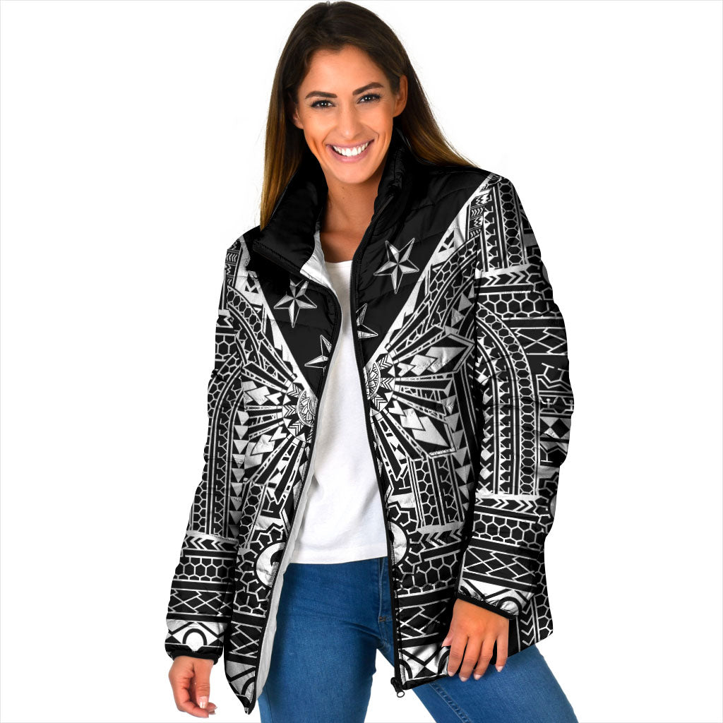 Black Philippines Sun Star Padded Jacket Igorot Tribal Inspiration