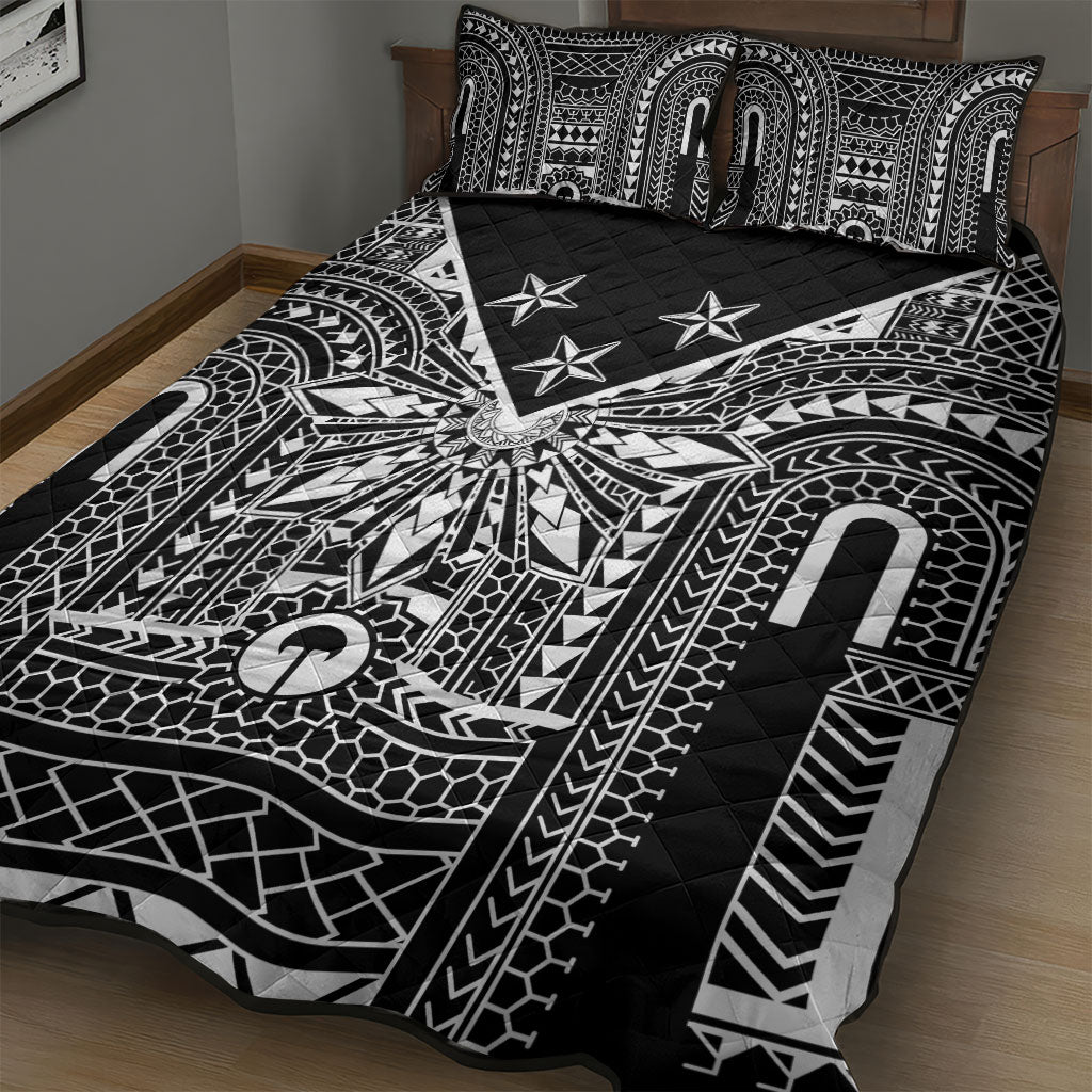 Black Philippines Sun Star Quilt Bed Set Igorot Tribal Inspiration