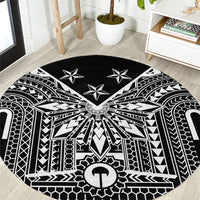 Black Philippines Sun Star Round Carpet Igorot Tribal Inspiration