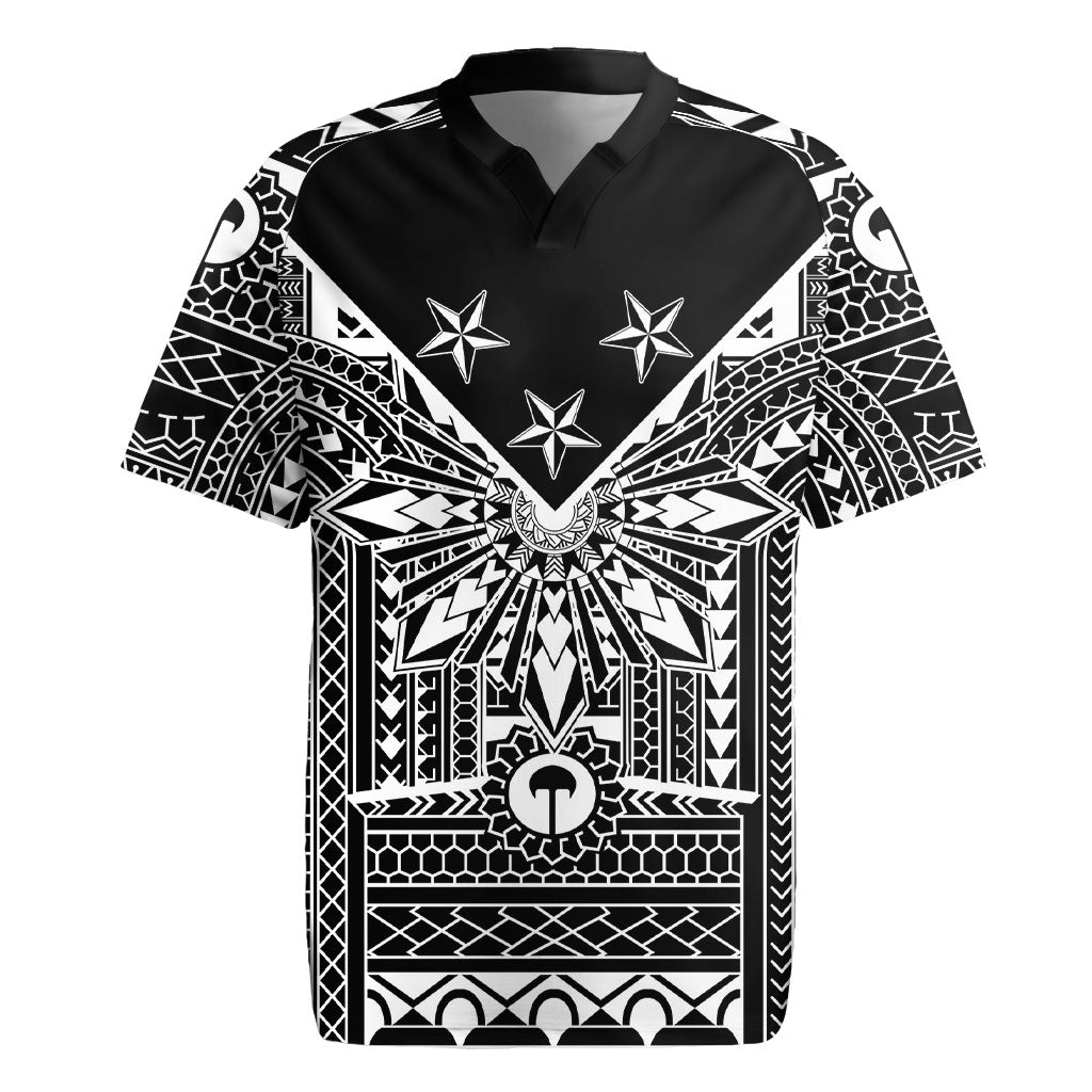 Black Philippines Sun Star Rugby Jersey Igorot Tribal Inspiration