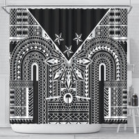 Black Philippines Sun Star Shower Curtain Igorot Tribal Inspiration