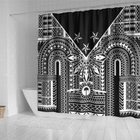 Black Philippines Sun Star Shower Curtain Igorot Tribal Inspiration