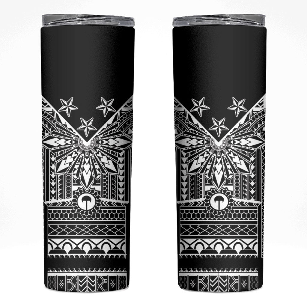 Black Philippines Sun Star Skinny Tumbler Igorot Tribal Inspiration