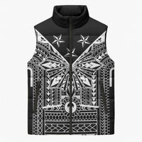 Black Philippines Sun Star Sleeveless Puffer Jacket Igorot Tribal Inspiration