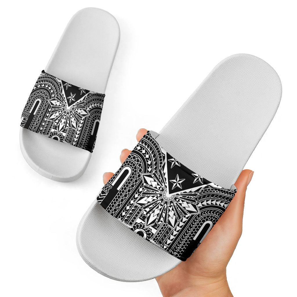 Black Philippines Sun Star Slide Sandals Igorot Tribal Inspiration
