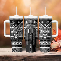 Black Philippines Sun Star Tumbler With Handle Igorot Tribal Inspiration
