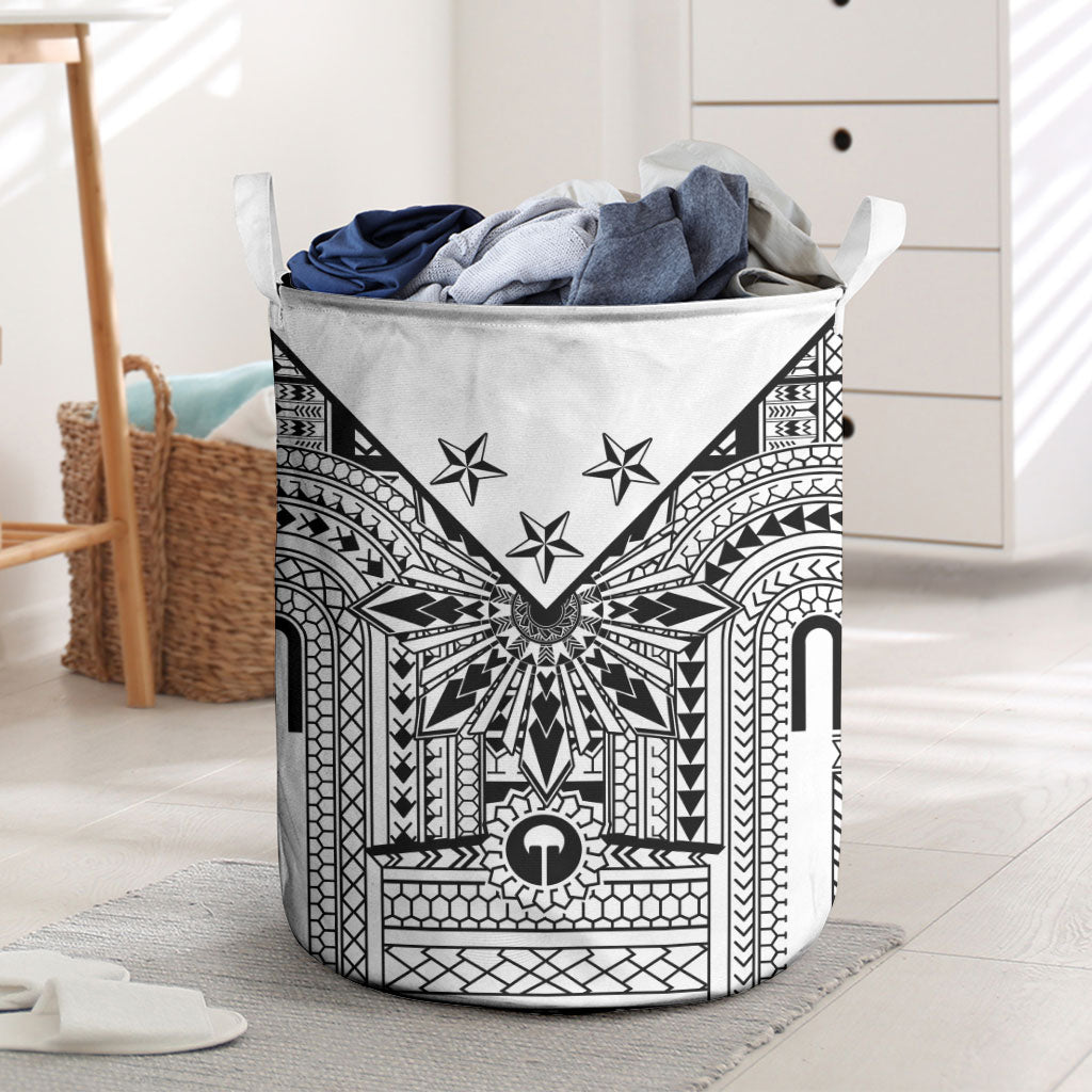 White Philippines Sun Star Laundry Basket Igorot Tribal Inspiration