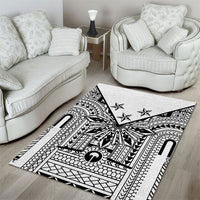 White Philippines Sun Star Area Rug Igorot Tribal Inspiration