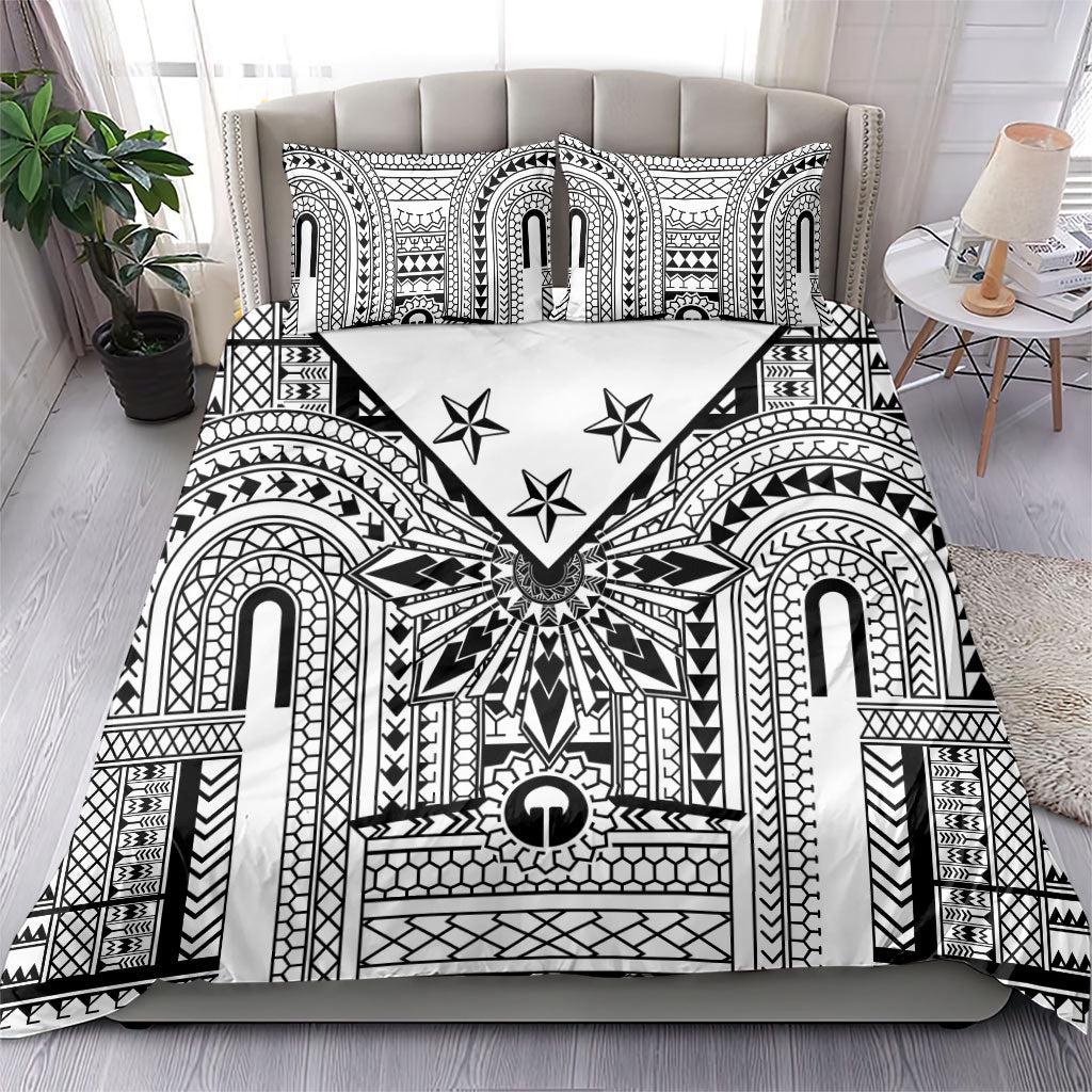 White Philippines Sun Star Bedding Set Igorot Tribal Inspiration