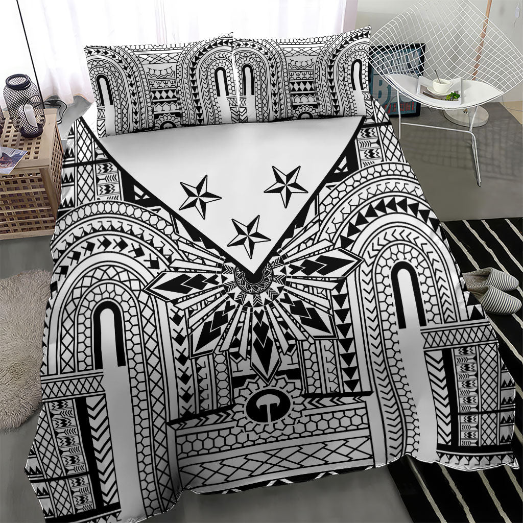White Philippines Sun Star Bedding Set Igorot Tribal Inspiration