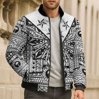 White Philippines Sun Star Bomber Puffer Jacket Igorot Tribal Inspiration