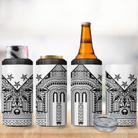 White Philippines Sun Star 4 in 1 Can Cooler Tumbler Igorot Tribal Inspiration