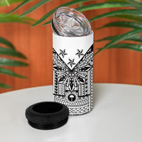 White Philippines Sun Star 4 in 1 Can Cooler Tumbler Igorot Tribal Inspiration