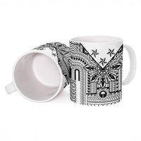 White Philippines Sun Star Ceramic Mug Igorot Tribal Inspiration