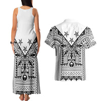 White Philippines Sun Star Couples Matching Tank Maxi Dress and Hawaiian Shirt Igorot Tribal Inspiration LT05 - Polynesian Pride