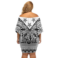 White Philippines Sun Star Family Matching Off Shoulder Short Dress and Hawaiian Shirt Igorot Tribal Inspiration LT05 - Polynesian Pride