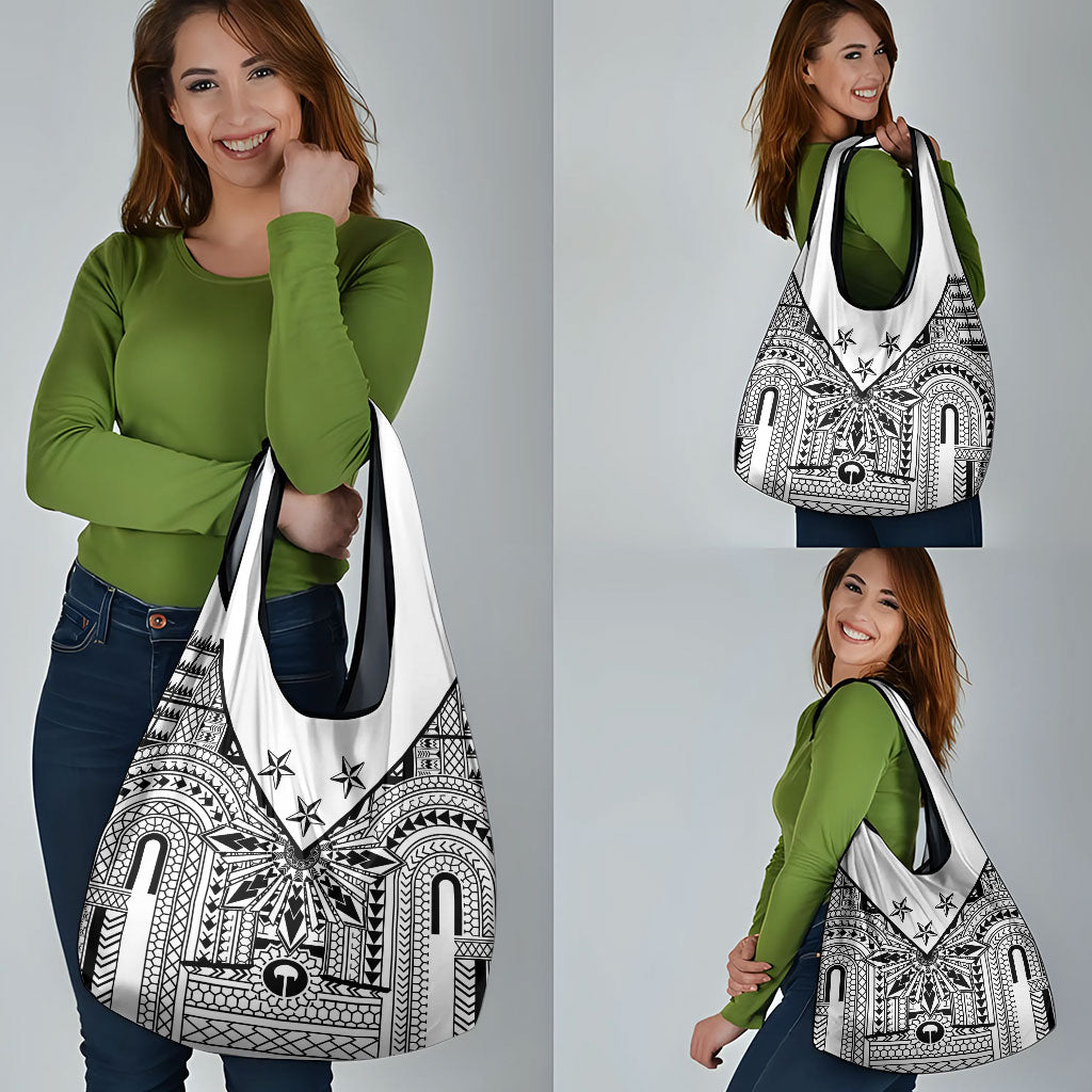 White Philippines Sun Star Grocery Bag Igorot Tribal Inspiration