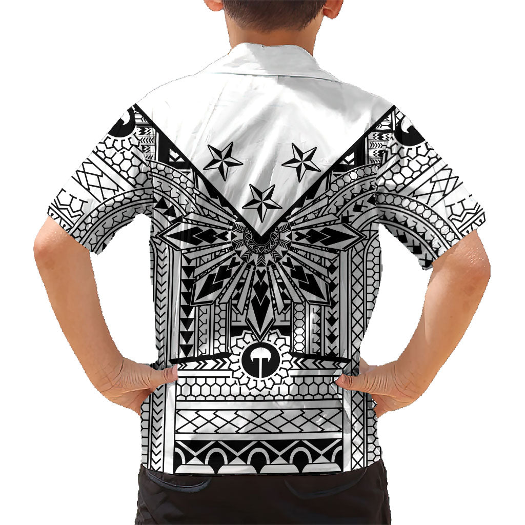 White Philippines Sun Star Hawaiian Shirt Igorot Tribal Inspiration