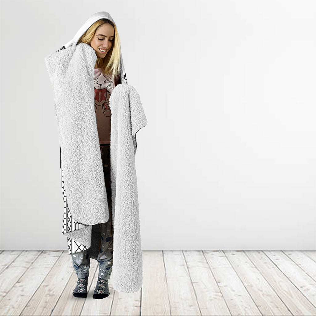 White Philippines Sun Star Hooded Blanket Igorot Tribal Inspiration
