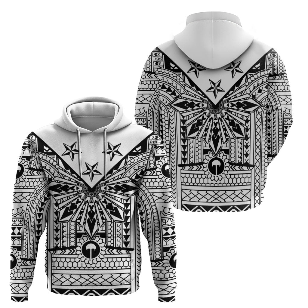 White Philippines Sun Star Hoodie Igorot Tribal Inspiration
