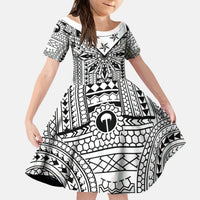White Philippines Sun Star Kid Short Sleeve Dress Igorot Tribal Inspiration