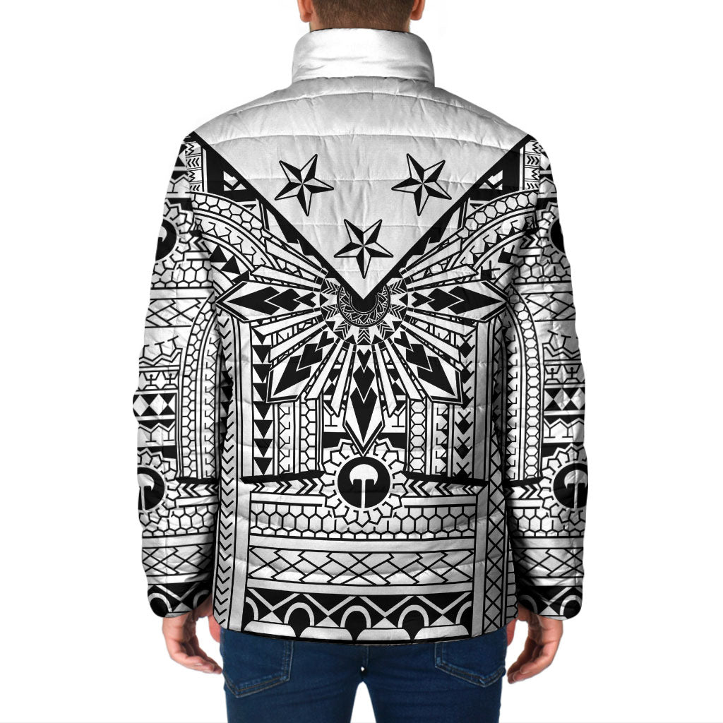 White Philippines Sun Star Padded Jacket Igorot Tribal Inspiration