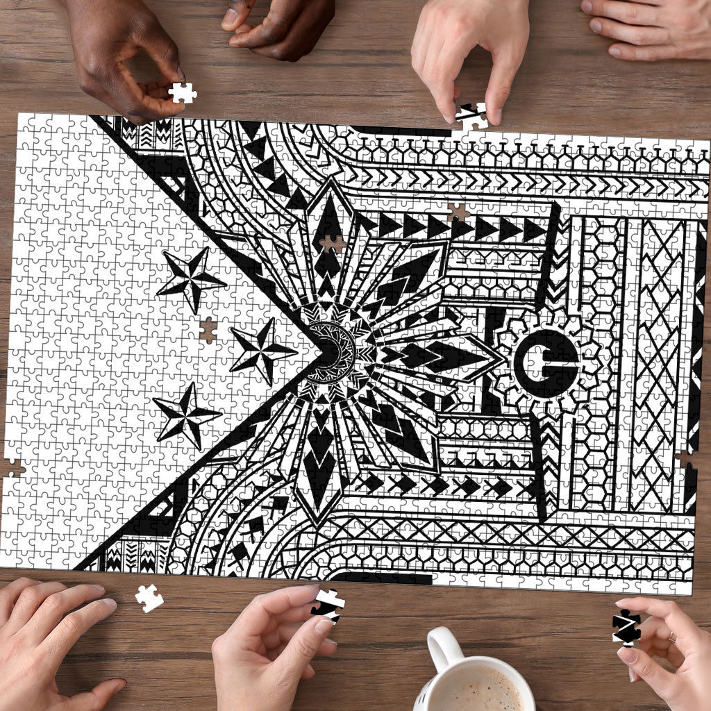White Philippines Sun Star Puzzle Igorot Tribal Inspiration