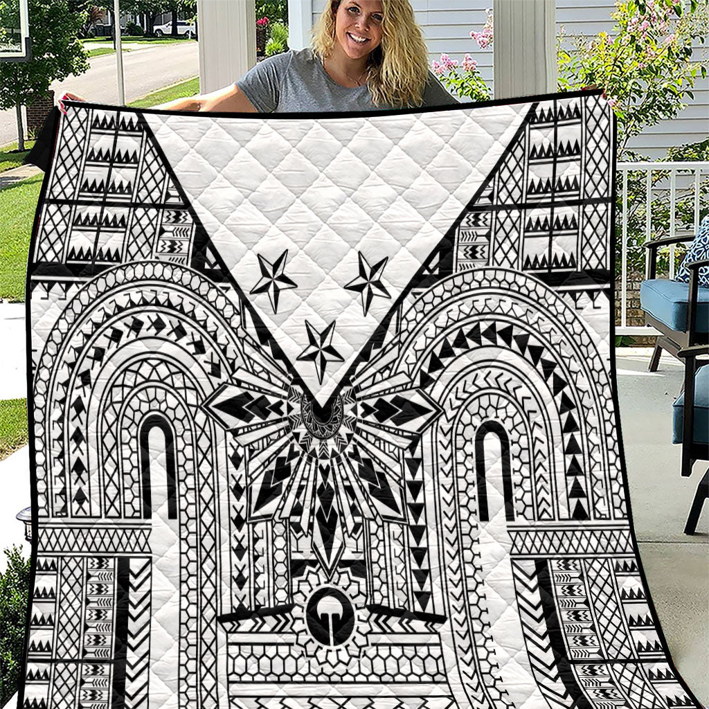 White Philippines Sun Star Quilt Igorot Tribal Inspiration