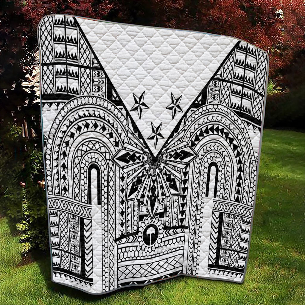 White Philippines Sun Star Quilt Igorot Tribal Inspiration