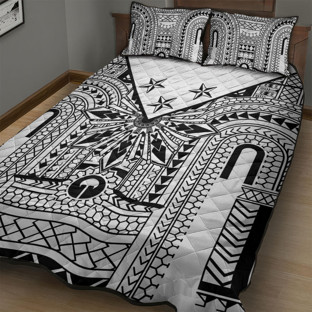 White Philippines Sun Star Quilt Bed Set Igorot Tribal Inspiration