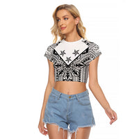 White Philippines Sun Star Raglan Cropped T Shirt Igorot Tribal Inspiration