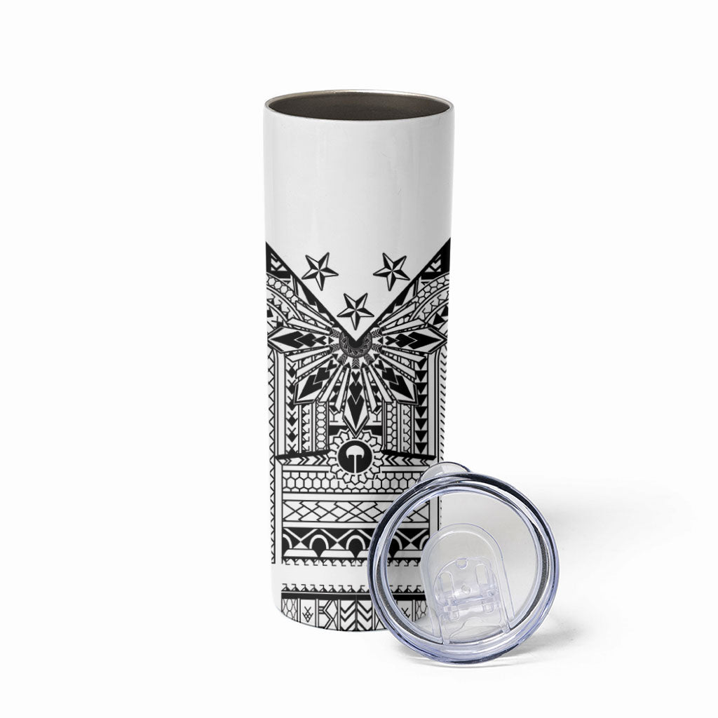 White Philippines Sun Star Skinny Tumbler Igorot Tribal Inspiration