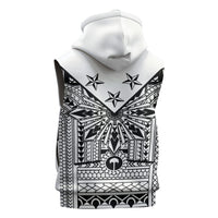 White Philippines Sun Star Sleeveless Zip Hoodie Igorot Tribal Inspiration