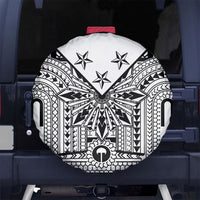 White Philippines Sun Star Spare Tire Cover Igorot Tribal Inspiration
