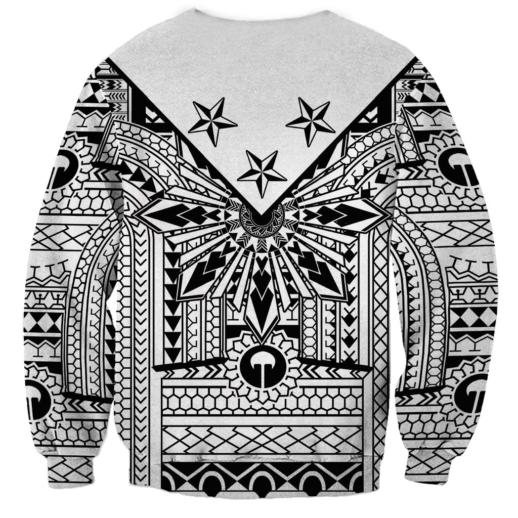 White Philippines Sun Star Sweatshirt Igorot Tribal Inspiration