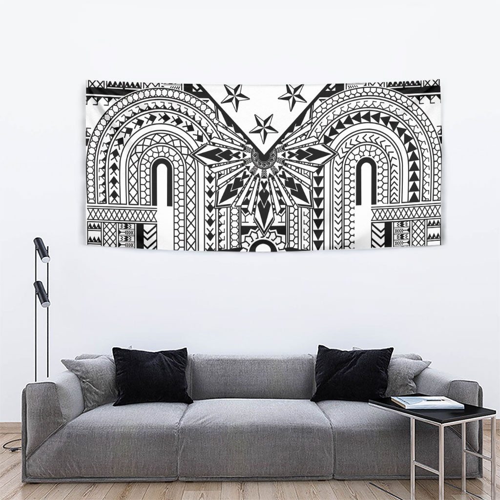 White Philippines Sun Star Tapestry Igorot Tribal Inspiration
