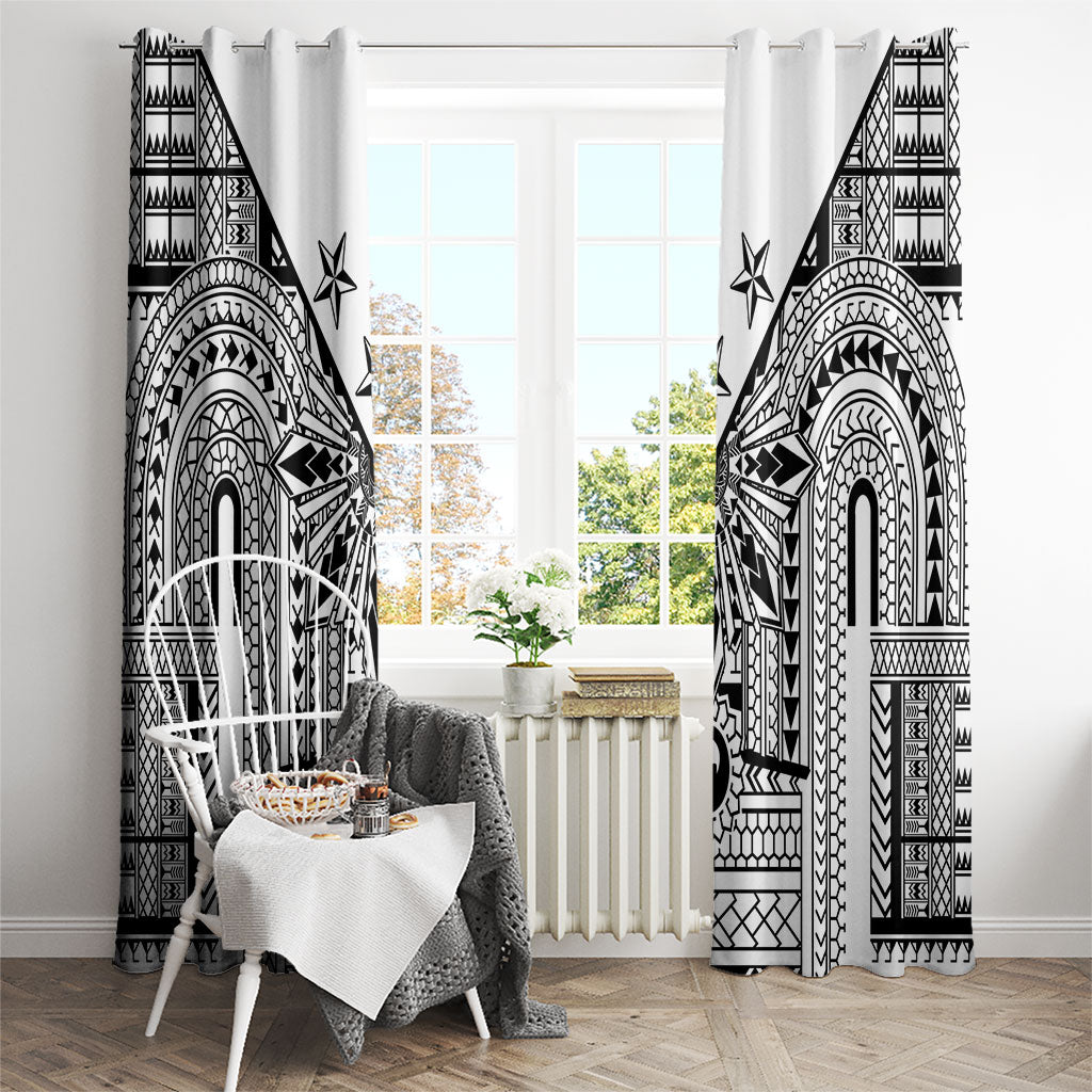 White Philippines Sun Star Window Curtain Igorot Tribal Inspiration